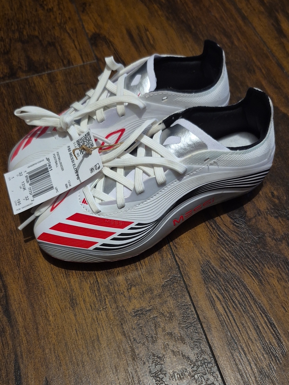 Kids White and Red Athletic Sneakers - Lightweight Performance